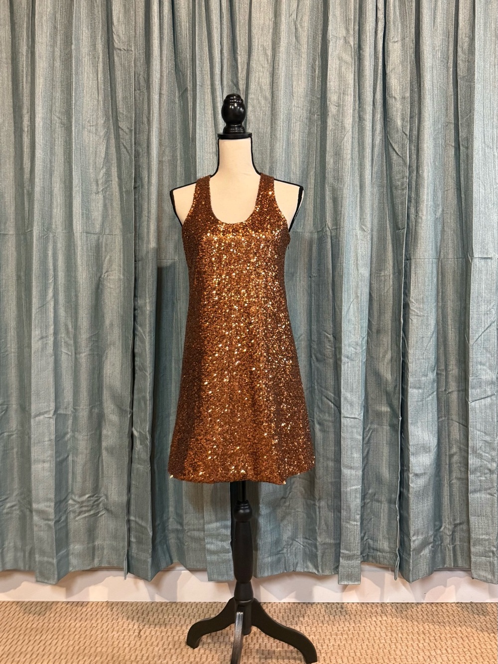 MM Couture Copper Sequin Mini Dress
